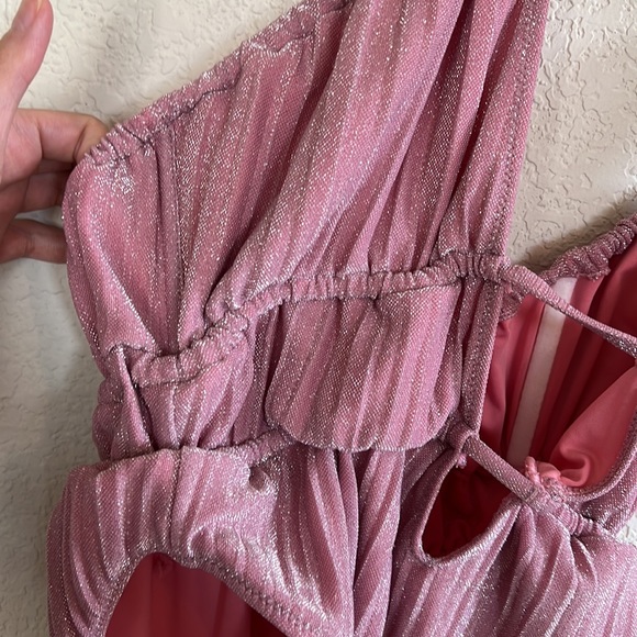 RAMY BROOK Marta Strapless Metallic One Piece Swimsuit In Pink - Picture 9 of 16